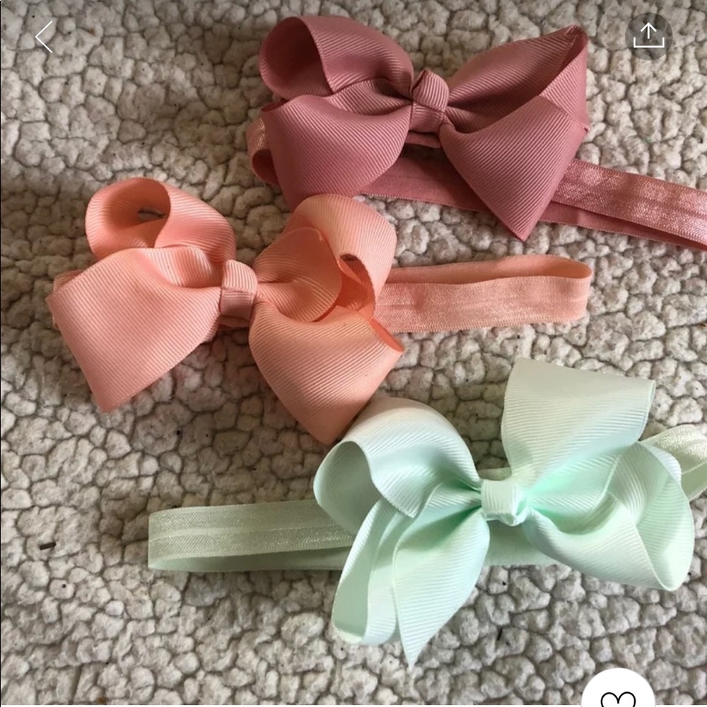 4 Inch Bows on elastic headband